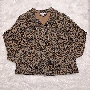 3/20 Time And True Leopard Print Jean Jacket